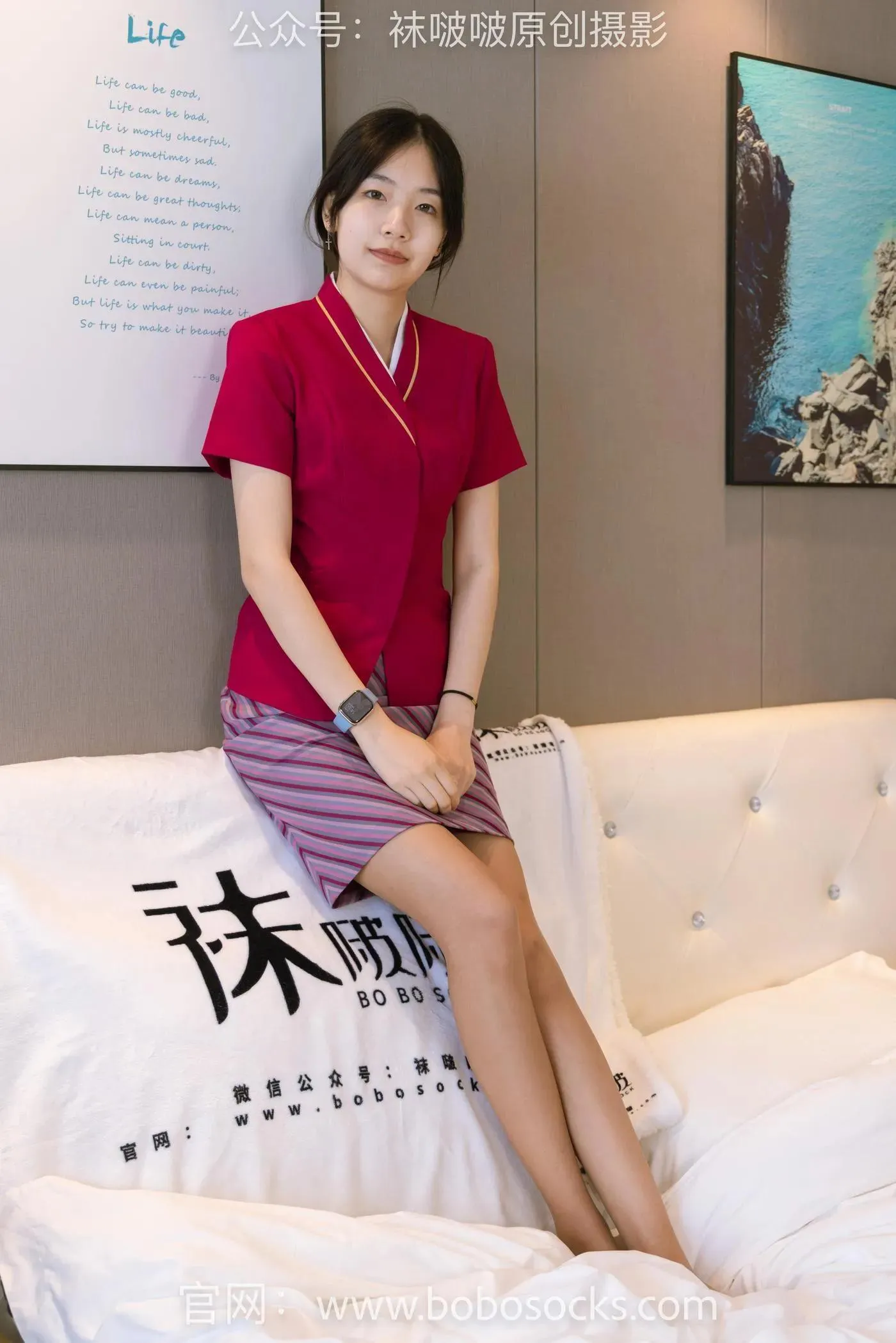 [BoBoSocks袜啵啵]NO.159 小甜豆-平底鞋、咖啡丝、空姐制服 [139P]插图9